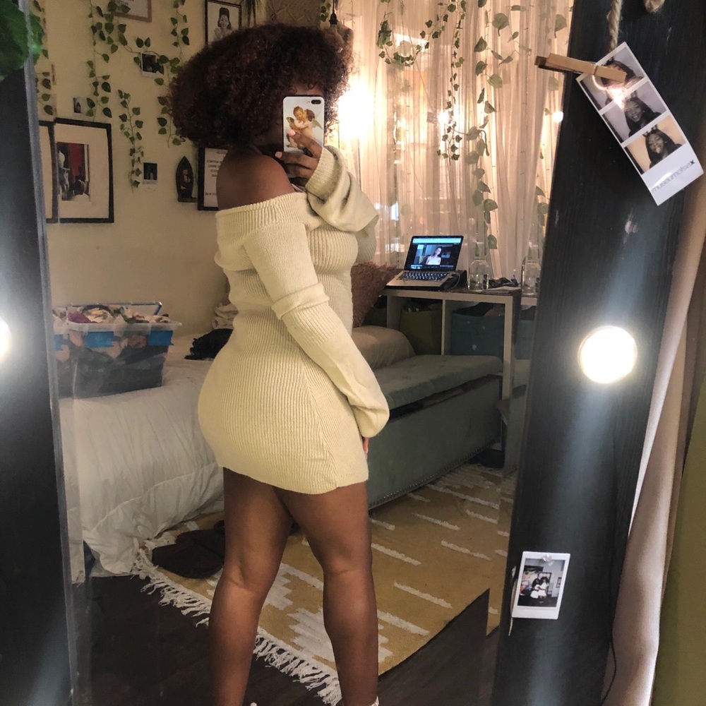 BEIGE RUSHED DRESS